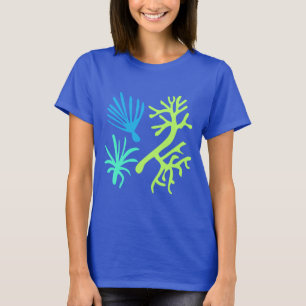 Modern Abstract Zee Life Lime Green en Aqua T-shirt
