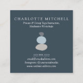 Modern Abstract Zen Stones Blue Logo Yoga, Massage Vierkante Visitekaartje (Achterkant)