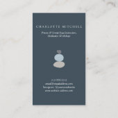 Modern Abstract Zen Stones Blue Logo Yoga, Massage Visitekaartje (Achterkant)
