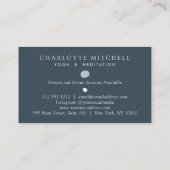 Modern Abstract Zen Stones Blue Logo Yoga, Massage Visitekaartje (Achterkant)