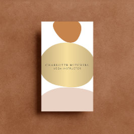 Modern Abstract Zen Stones Gold Logo Yoga, Massage Visitekaartje