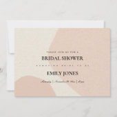 MODERN ABSTRACT ZFT BLUSH VRIJGEZELLENFEEST INVITE BEDANKKAART (Voorkant)