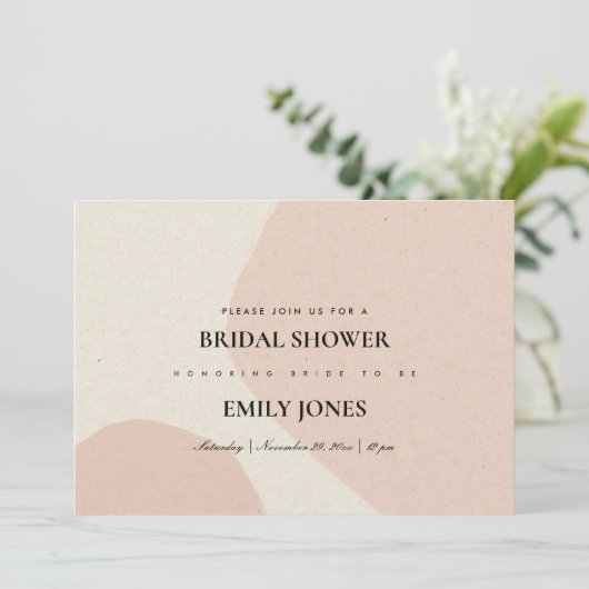 MODERN ABSTRACT ZFT BLUSH VRIJGEZELLENFEEST INVITE BEDANKKAART (Staand voorkant)