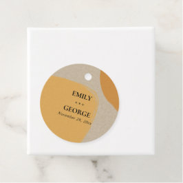 MODERN ABSTRACT ZFT KRAFT ORANJE RUST WEDING BEDANKJES LABELS