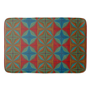 Modern Abstract zuidwest Aztec Blauwgroen rood bru Badmat