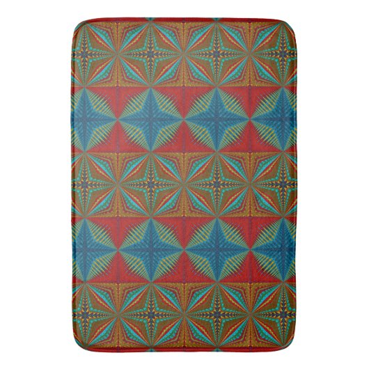 Modern Abstract zuidwest Aztec Blauwgroen rood bru Badmat (Voorkant Verticaal)