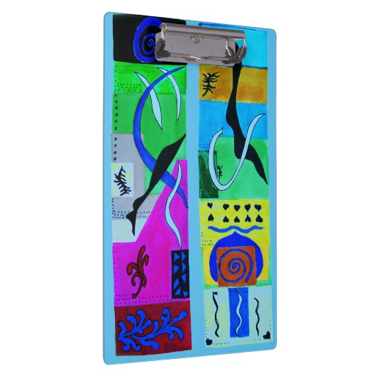 Modern Abstract zwart blauw С orful geometric Klembord (Rechts)