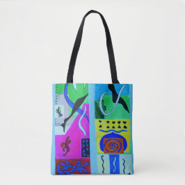 Modern Abstract zwart blauw С orful geometric Tote Bag