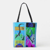 Modern Abstract zwart blauw С orful geometric Tote Bag (Achterkant)