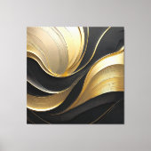 Modern Abstract zwart en goud Canvas Afdruk (Voorkant)