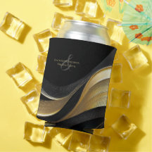 Modern Abstract zwart en goud elegante bruiloft