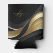 Modern Abstract zwart en goud elegante bruiloft Blikjeskoeler (Voorkant)