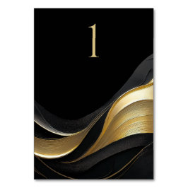 Modern Abstract zwart en goud elegante bruiloft Kaart
