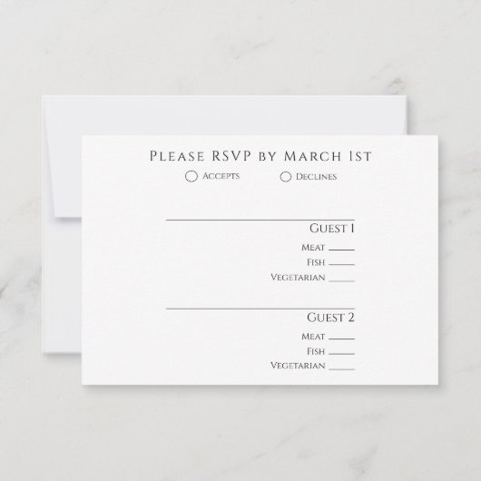 Modern Abstract zwart en goud elegante bruiloft RSVP Kaartje (Achterkant)