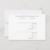 Modern Abstract zwart en goud elegante bruiloft RSVP Kaartje (Achterkant)