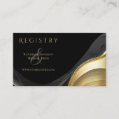 Modern Abstract zwart en goud elegante bruiloft Visitekaartje (Voorkant)