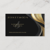 Modern Abstract zwart en goud elegante bruiloft Visitekaartje (Achterkant)