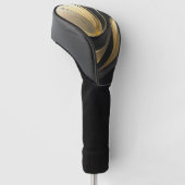 Modern Abstract zwart en goud Golfheadcover (Schuin)