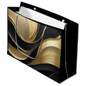 Modern Abstract zwart en goud Groot Cadeauzakje (Voorkant Gekanteld)