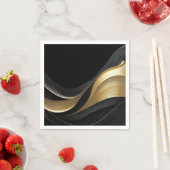 Modern Abstract zwart en goud Servet (Insitu)