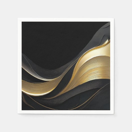 Modern Abstract zwart en goud Servet (Voorkant)