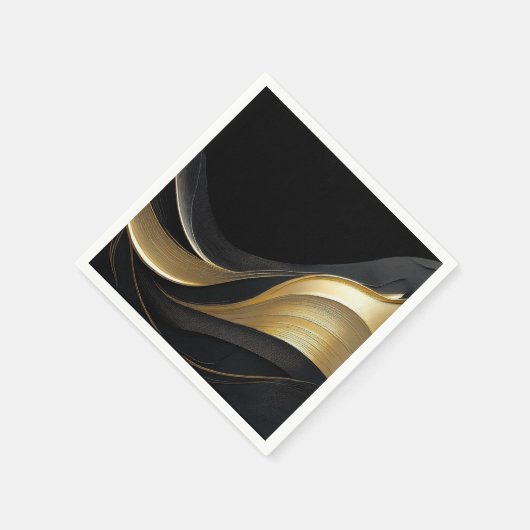 Modern Abstract zwart en goud Servet (Hoek)