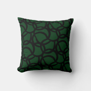 Modern Abstract zwart en groen lijnpatroon Kussen