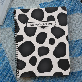 Modern Abstract zwart luipaardpatroonleer Planner
