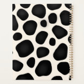 Modern Abstract zwart luipaardpatroonleer Planner (Achterkant)