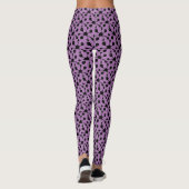 Modern abstract zwart patroon op violet leggings (Achterkant)
