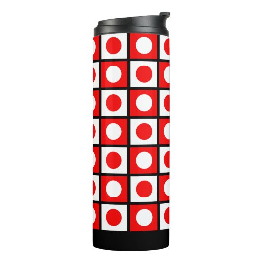 Modern Abstract zwart rood en wit Thermosbeker (Gedraaid links)