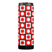 Modern Abstract zwart rood en wit Thermosbeker (Achterkant)
