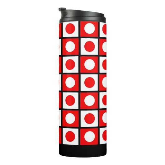 Modern Abstract zwart rood en wit Thermosbeker (Geroteerd rechts)