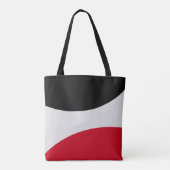 Modern Abstract zwart, rood en zilver wit Tote Bag (Achterkant)