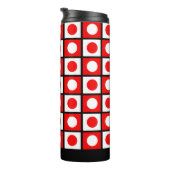 Modern Abstract Zwart Rood & Wit Thermosbeker (Geroteerd rechts)