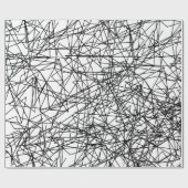 modern abstract zwart wit artistiek patroon cadeaupapier (Vlak)