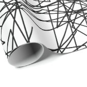 modern abstract zwart wit artistiek patroon cadeaupapier (Rol Hoek)