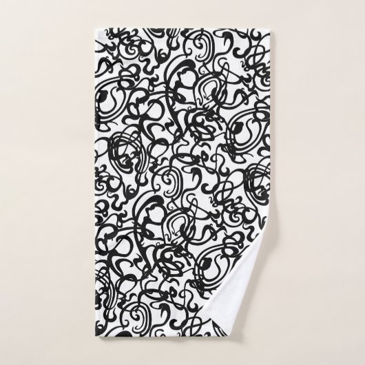 Modern Abstract zwart wit Bad Handdoek (Handdoek)