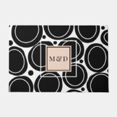 Modern Abstract Zwart Wit Blush Roze Monogram Deurmat (Voorkant)