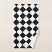 Modern Abstract Zwart & Wit Diamant Patroon Bad Handdoek (Handdoek)