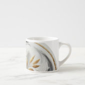 Modern Abstract Zwart Wit en Goud - Botanisch Espresso Kop (Rechts)