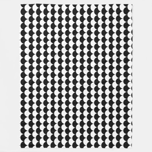 Modern Abstract zwart-wit Fleece Deken (Voorkant)