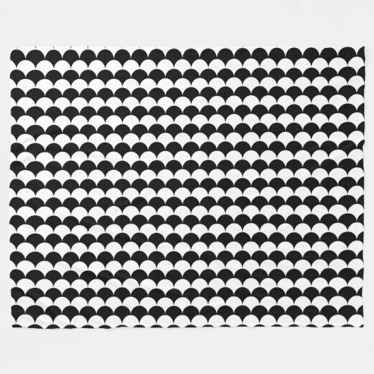 Modern Abstract zwart-wit Fleece Deken (Voorkant (Horizontaal))
