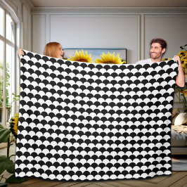 Modern Abstract zwart-wit Fleece Deken