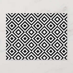 Modern abstract zwart wit geometrisch patroon briefkaart