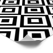 Modern abstract zwart wit geometrisch patroon poster (Hoek)