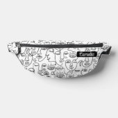 Modern Abstract zwart wit gezichtspatroon Heuptasje (Liggend)