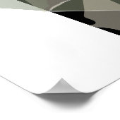 Modern Abstract Zwart Wit Groen Tan Neutraal Poster (Hoek)