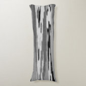 Modern abstract zwart-wit ikatpatroon lichaamskussen (Voorkant Verticaal)