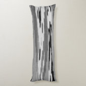 Modern abstract zwart-wit ikatpatroon lichaamskussen (Achterkant (Verticaal))